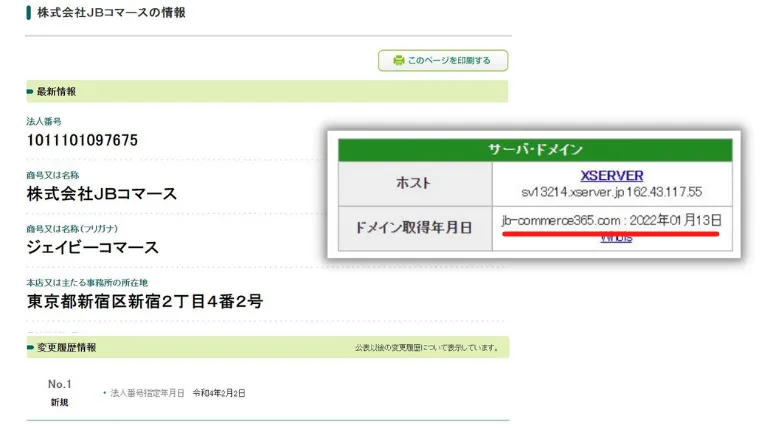 会社の設立日とドメイン取得日