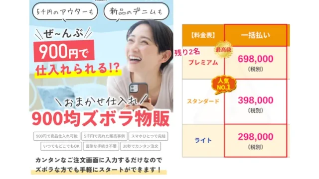 900均ズボラ物販の画像記事、サムネイル